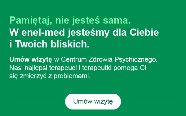 Dzięki naszym pakietom medycznym z dostępem do doświadczonych psychologów i terapeutów możesz zapewnić pracownikom i pracowniczkom profesjonalną pomoc i wsparcie dokładnie wtedy, kiedy tego potrzebują.

Sprawdź naszą ofertę wsparcia psychicznego dla Twojego zespołu – w ramach opieki medycznej dla firm.